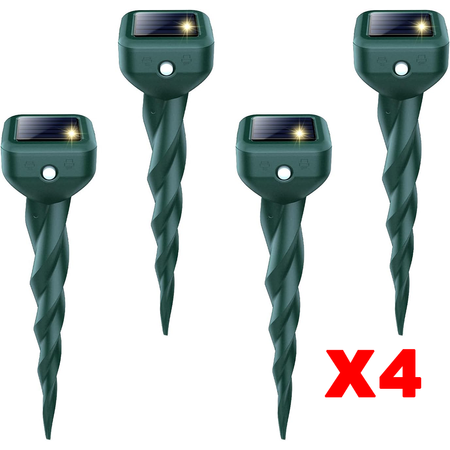4 Pack Solar Mole Repellent – Starter Pack (Good for Small Yards)